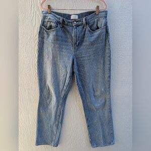 Favorite Daughter Tommy Mid Rise Boyfriend Denim Jeans Sunflower Embroidery 29